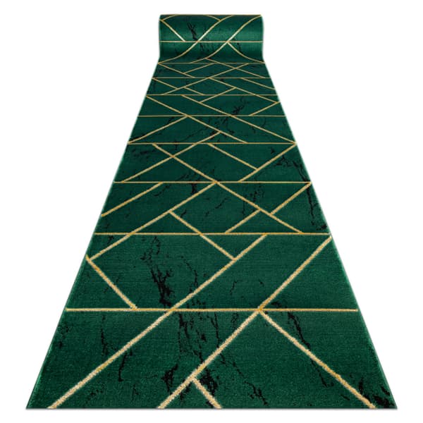 Exklusiv EMERALD Löpare 1012 glamour, snygg marble, geometrisk flaska grön / guld 100 cm, 100x430 cm