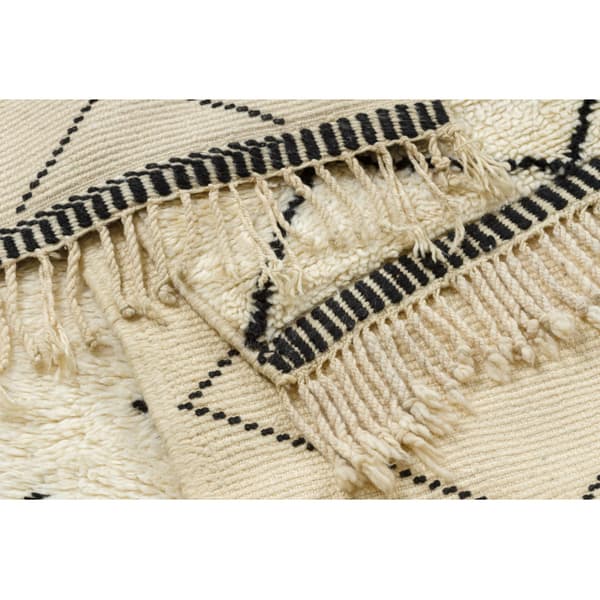 BERBER matta MR1943 Beni Mrirt handvävd från Marocko, Gitter - beige / svart, 170x245 cm
