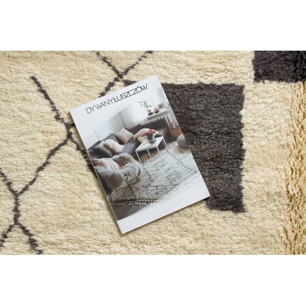 BERBER matto MR1801 Beni Mrirt käsinkudottu Marokosta, Boho - beige / harmaa, 150x240 cm