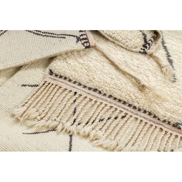 BERBER matto MR1801 Beni Mrirt käsinkudottu Marokosta, Boho - beige / harmaa, 150x240 cm