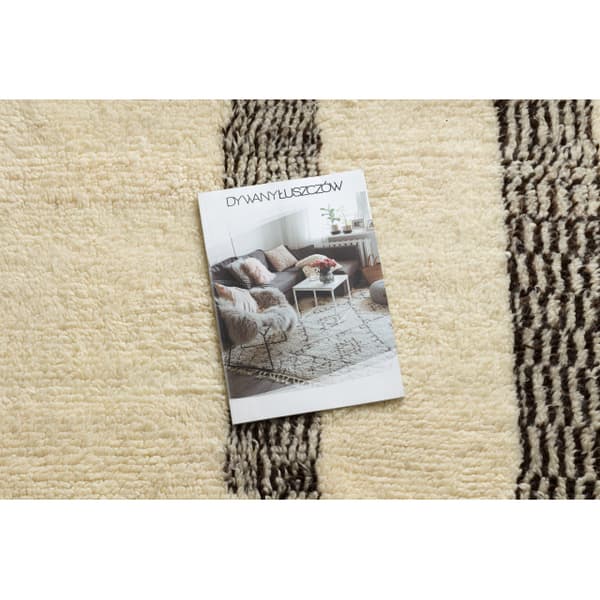 BERBER matto BJ1147 Boujaad käsinkudottu Marokosta, Boho - beige / musta, 150x235 cm