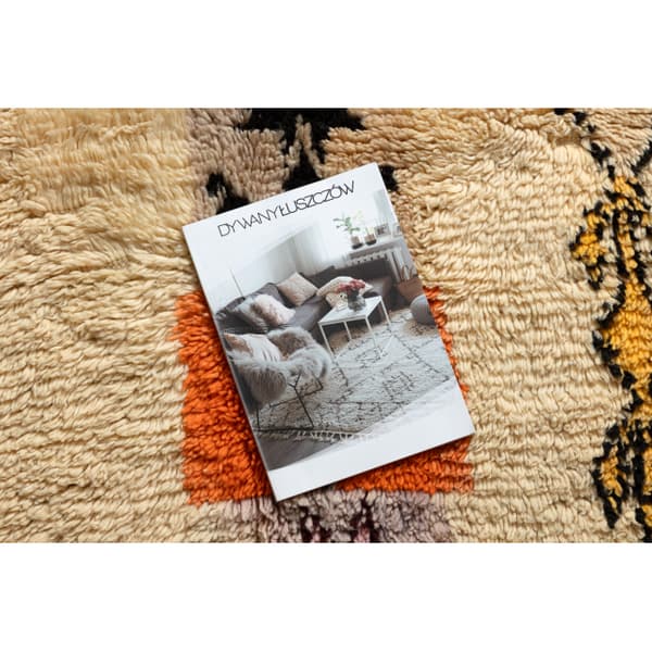 BERBER matta BJ1005 Boujaad handvävd från Marocko, Boho - beige / gul, 140x185 cm