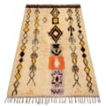 Miniatyrbild 1 av 5: BERBER matta BJ1005 Boujaad handvävd från Marocko, Boho - beige / gul, 140x185 cm