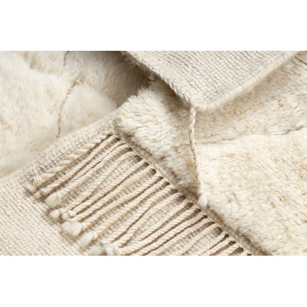 BERBER tæppe MR4365 Beni Mrirt håndvævet fra Marokko, Romber - beige, 85x155 cm