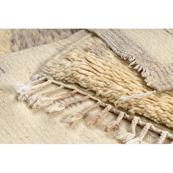 BERBER matto BJ1127 Boujaad käsinkudottu Marokosta, Rombit, pisteet - beige / harmaa, 140x190 cm