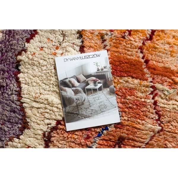 BERBER matto BJ1020 Boujaad käsinkudottu Marokosta, Boho - beige / oranssi, 165x260 cm