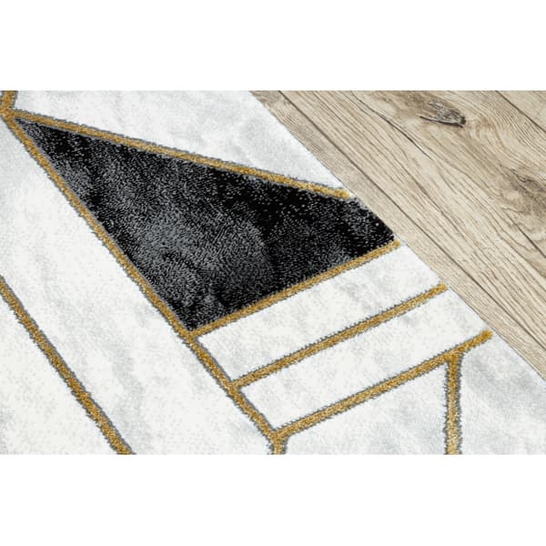 Exklusiv EMERALD Löpare 1015 glamour, snygg marble, geometrisk svart / guld 80 cm, 80x710 cm