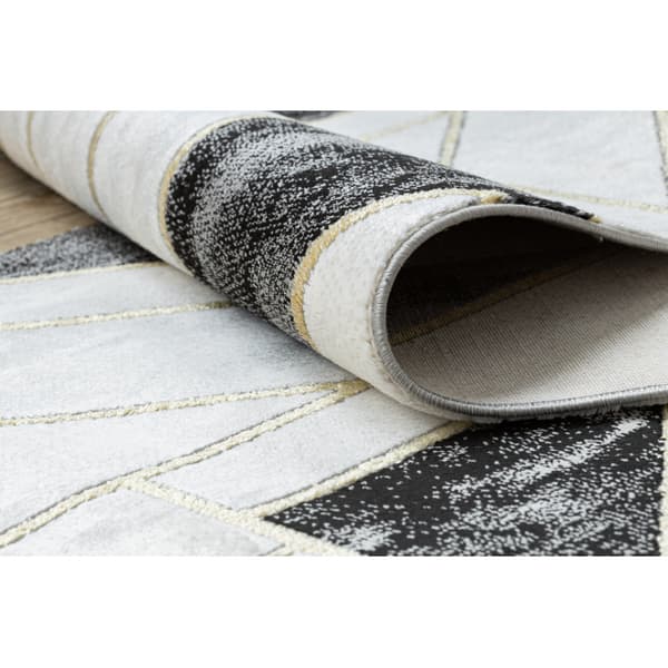 Exklusiv EMERALD Löpare 1015 glamour, snygg marble, geometrisk svart / guld 80 cm, 80x710 cm