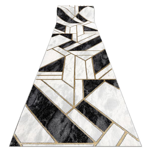 Exklusiv EMERALD Löpare 1015 glamour, snygg marble, geometrisk svart / guld 80 cm, 80x710 cm