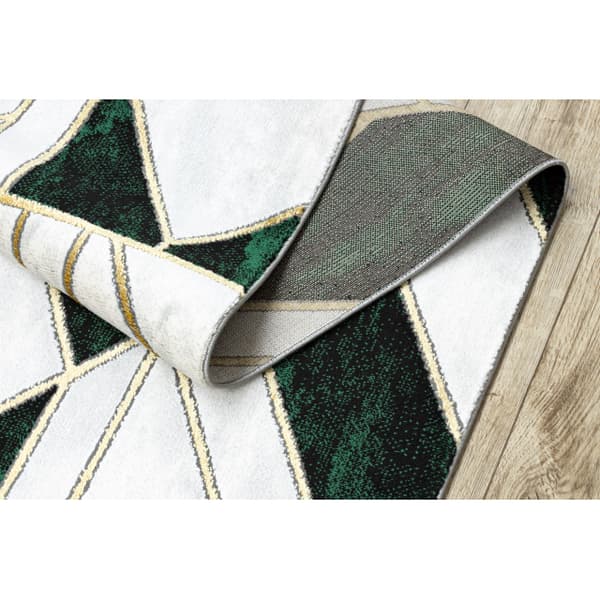 Exklusiv EMERALD Löpare 1015 glamour, snygg marble, geometrisk flaska grön / guld 80 cm, 80x400 cm