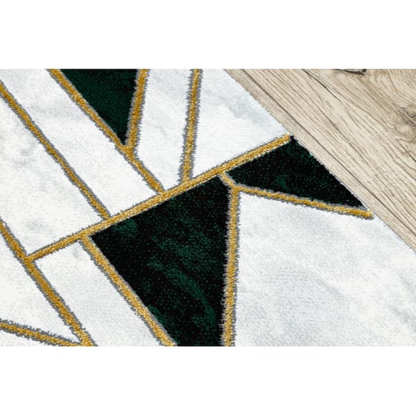 Exklusiv EMERALD Löpare 1015 glamour, snygg marble, geometrisk flaska grön / guld 80 cm, 80x400 cm