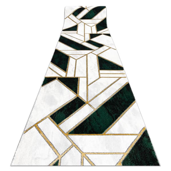 Exklusiv EMERALD Löpare 1015 glamour, snygg marble, geometrisk flaska grön / guld 80 cm, 80x400 cm