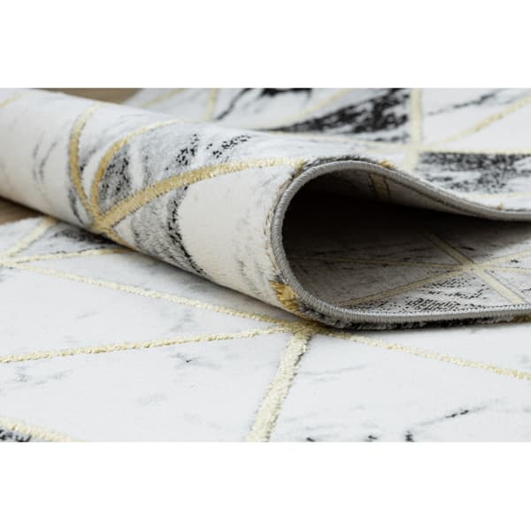 Exklusiv EMERALD Löpare 1020 glamour, snygg marble, trianglar svart / guld 70 cm, 70x160 cm