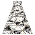 Miniatyrbild 1 av 5: Exklusiv EMERALD Löpare 1020 glamour, snygg marble, trianglar svart / guld 70 cm, 70x1400 cm
