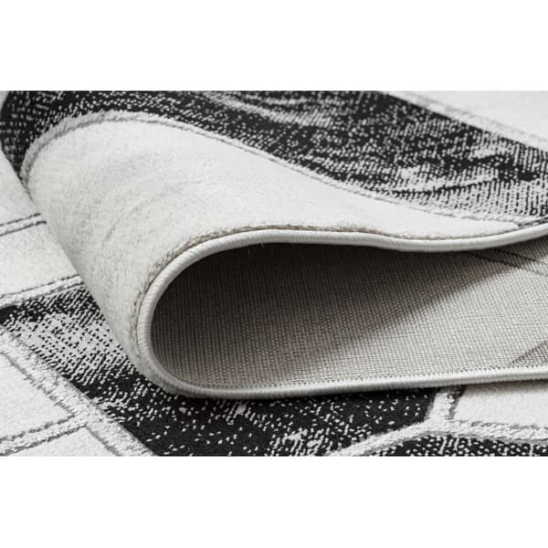 Exklusiv EMERALD Löpare 81953 glamour, snygg geometrisk svart / silver  80 cm, 80x220 cm