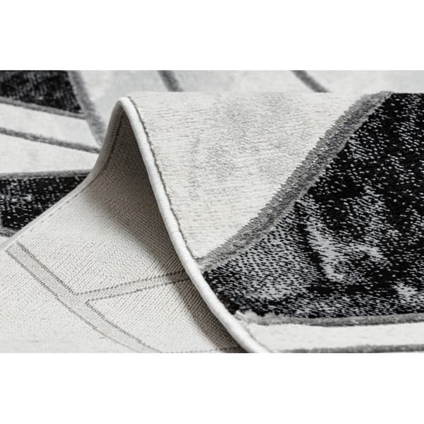 Exklusiv EMERALD Löpare 81953 glamour, snygg geometrisk svart / silver 120 cm, 120x300 cm