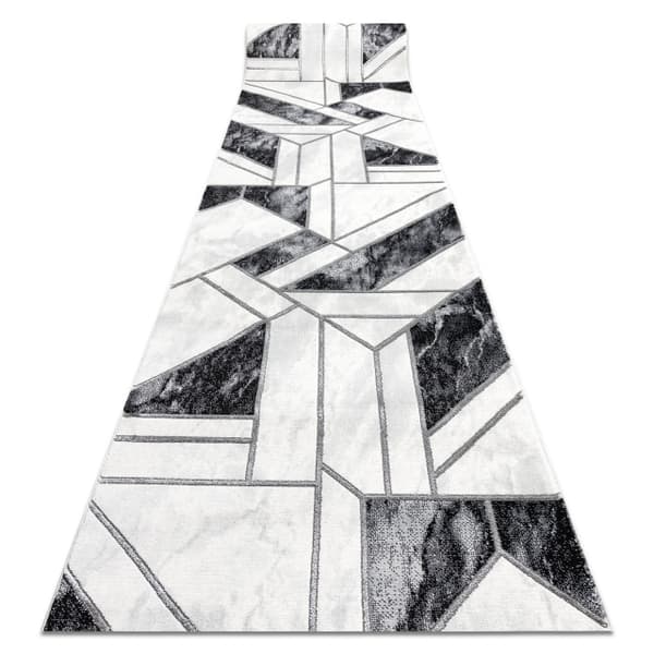 Exklusiv EMERALD Löpare 81953 glamour, snygg geometrisk svart / silver 120 cm, 120x910 cm