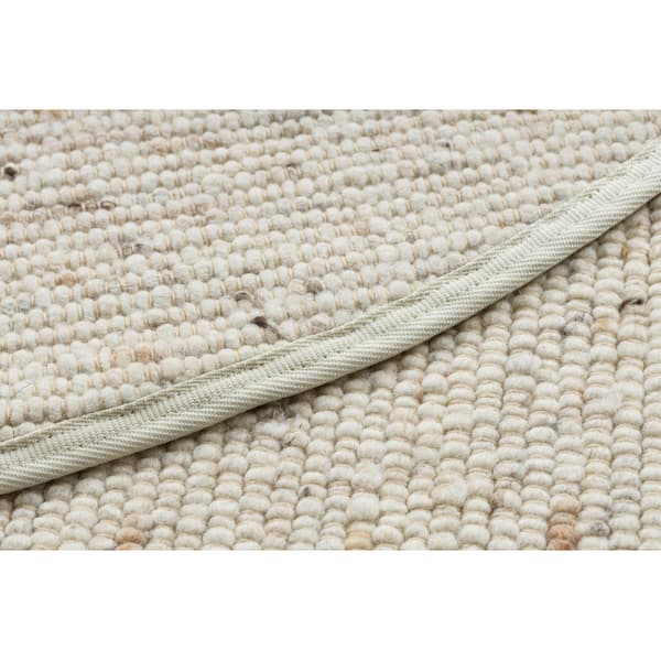 NEPAL 2100 cirkel beige tæppe - uldent, dobbeltsidet, naturligt, cirkel 120 cm