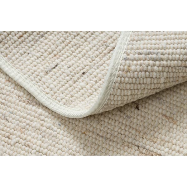 NEPAL 2100 cirkel beige tæppe - uldent, dobbeltsidet, naturligt, cirkel 120 cm