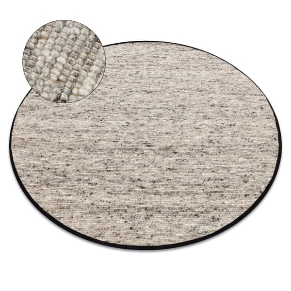 NEPAL 2100 ympyrä luonnollinen harmaa matto - villainen, kaksipuolinen, cirkel 100 cm