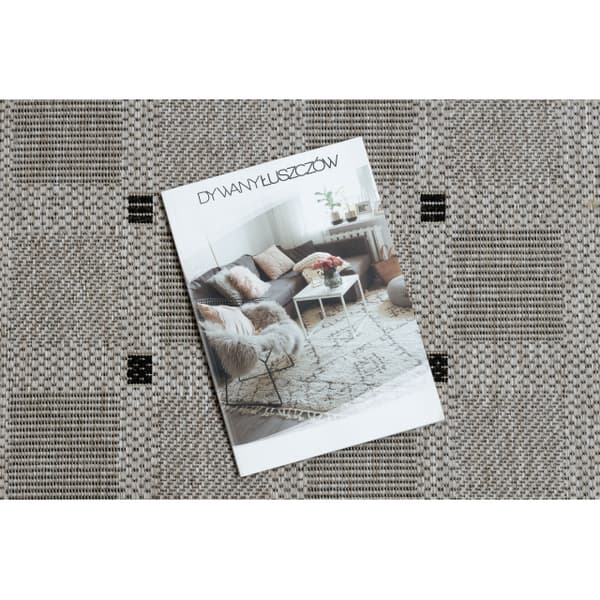 Löpare SIZAL FLOORLUX design 20079 silver / svart 80 cm, 80x210 cm