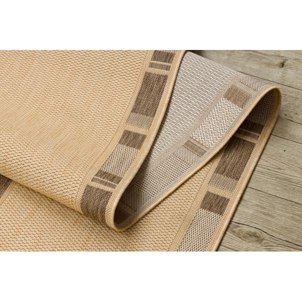 Löpare SIZAL FLOORLUX design 20195 mais / kaffe 70 cm, 70x310 cm