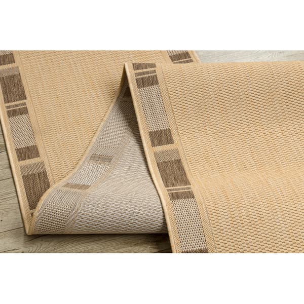 Löpare SIZAL FLOORLUX design 20195 mais / kaffe 70 cm, 70x310 cm