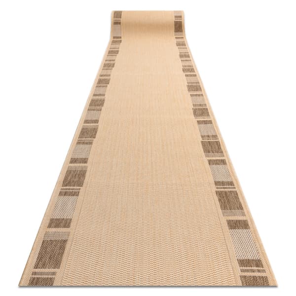 Löpare SIZAL FLOORLUX design 20195 mais / kaffe 70 cm, 70x310 cm