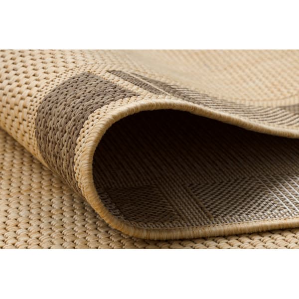 Löpare SIZAL FLOORLUX design 20195 mais / kaffe 80 cm, 80x670 cm