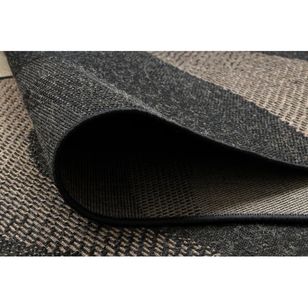 Fortovet SISAL FLOORLUX design 20212 sort / coffee 100 cm, 100x390 cm