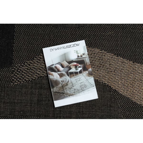 Fortovet SISAL FLOORLUX design 20212 sort / coffee 100 cm, 100x390 cm