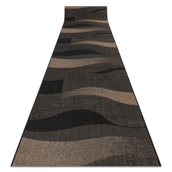Löpare SIZAL FLOORLUX design 20212 svart / kaffe 100 cm, 100x640 cm