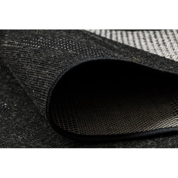Fortovet SISAL FLOORLUX design 20212 sort / sølv 70 cm, 70x1400 cm