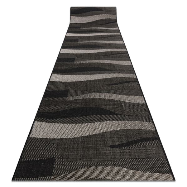 Löpare SIZAL FLOORLUX design 20212 svart / silver 80 cm, 80x260 cm