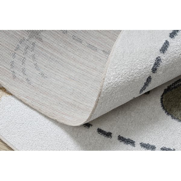 Tæppe BONO 8288 cirkel Plads, planeter creme / antracit, cirkel 120 cm