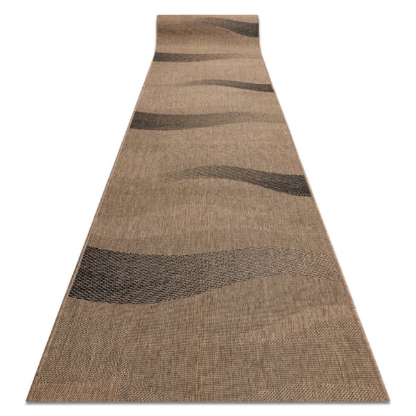 Löpare SIZAL FLOORLUX design 20212 kaffe / svart 120 cm, 120x100 cm