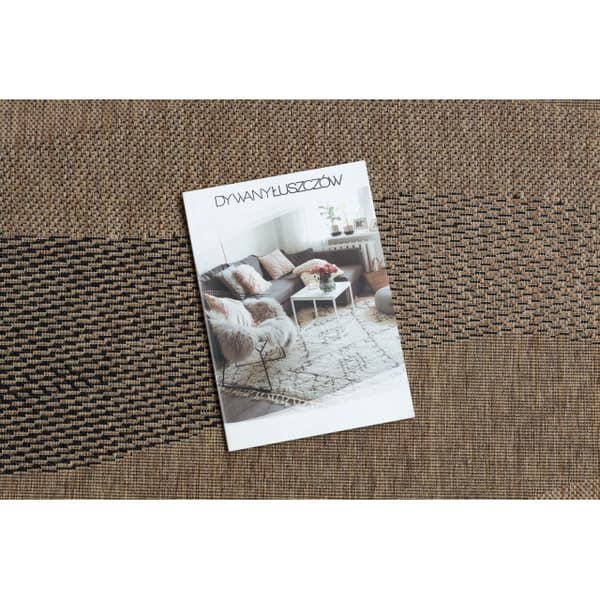 Fortovet SISAL FLOORLUX design 20212 coffee / sort 120 cm, 120x150 cm