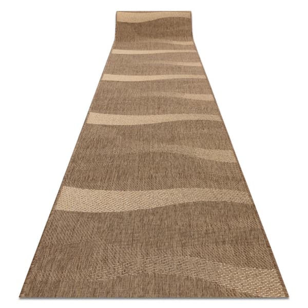 Löpare SIZAL FLOORLUX design 20212 kaffe / mais 80 cm, 80x880 cm