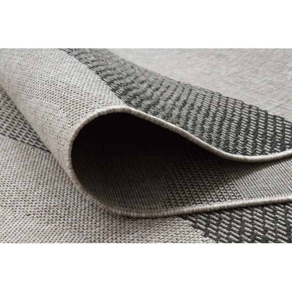 Fortovet SISAL FLOORLUX design 20212 sølv / sort 70 cm, 70x960 cm