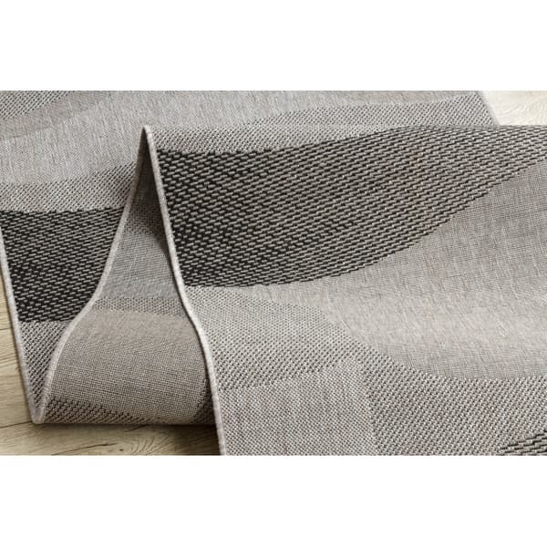 Fortovet SISAL FLOORLUX design 20212 sølv / sort 80 cm, 80x1400 cm