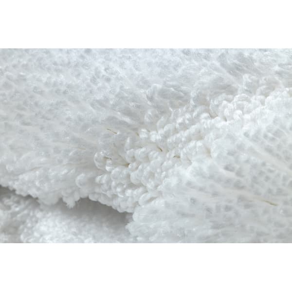 Badeværelsestæppe SUPREME WAVES, Bølger, skridsikkert, blødt - hvid, 50x80 cm