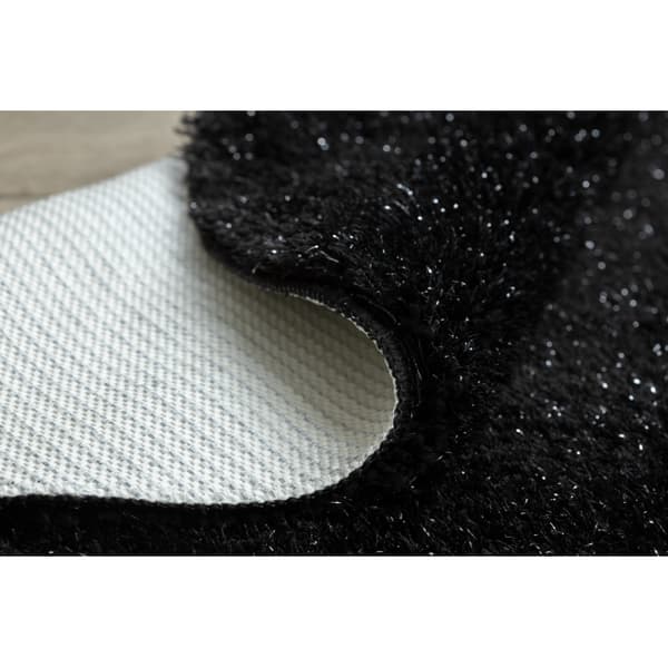 Kylpyhuonematto SYNERGY ympyrä, glamouria, liukumaton, pehmeä - lurex musta, cirkel 67 cm