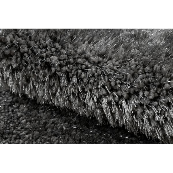 Badrumsmatta SYNERGY cirkel, glamour, halkfri, mjuk - lurex grå, cirkel 100 cm