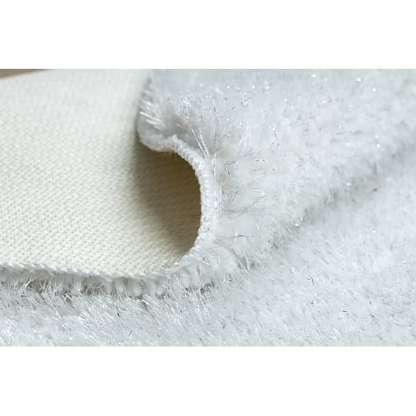 Kylpyhuonematto SYNERGY ympyrä, glamouria, liukumaton, pehmeä - lurex valkoinen, cirkel 67 cm