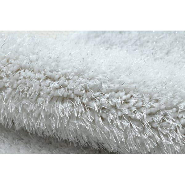 Kylpyhuonematto SYNERGY ympyrä, glamouria, liukumaton, pehmeä - lurex valkoinen, cirkel 67 cm