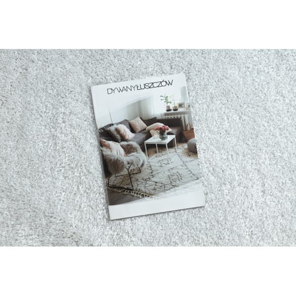Badrumsmatta SYNERGY cirkel, glamour, halkfri, mjuk - lurex vit, cirkel 100 cm