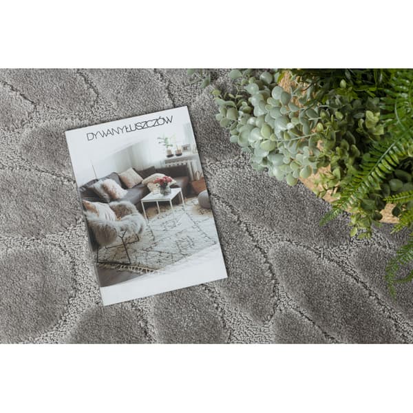 Badeværelsestæppe SUPREME cirkel STONES, sten, skridsikkert, blødt - grå, cirkel 67 cm
