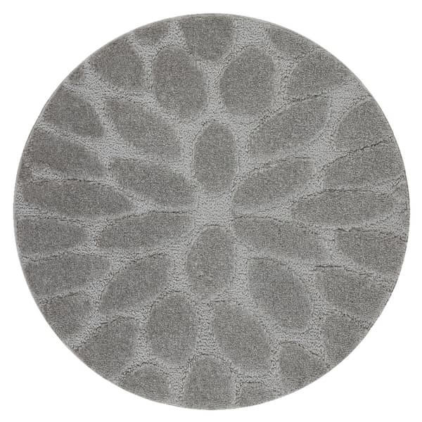 Badeværelsestæppe SUPREME cirkel STONES, sten, skridsikkert, blødt - grå, cirkel 67 cm