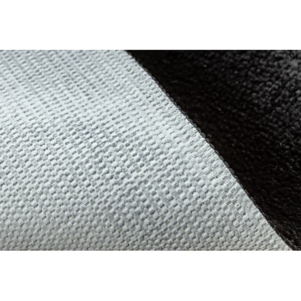 Badrumsmatta SUPREME cirkel WAVES, Vågor, halkfri, mjuk - svart, cirkel 100 cm