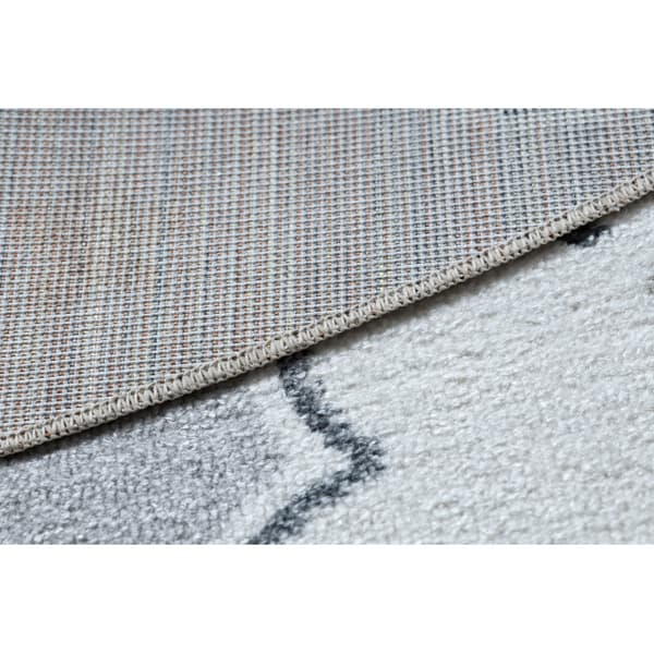 Tæppe BONO 8437 cirkel skyer, himmel, lysegrå / fløde, cirkel 120 cm